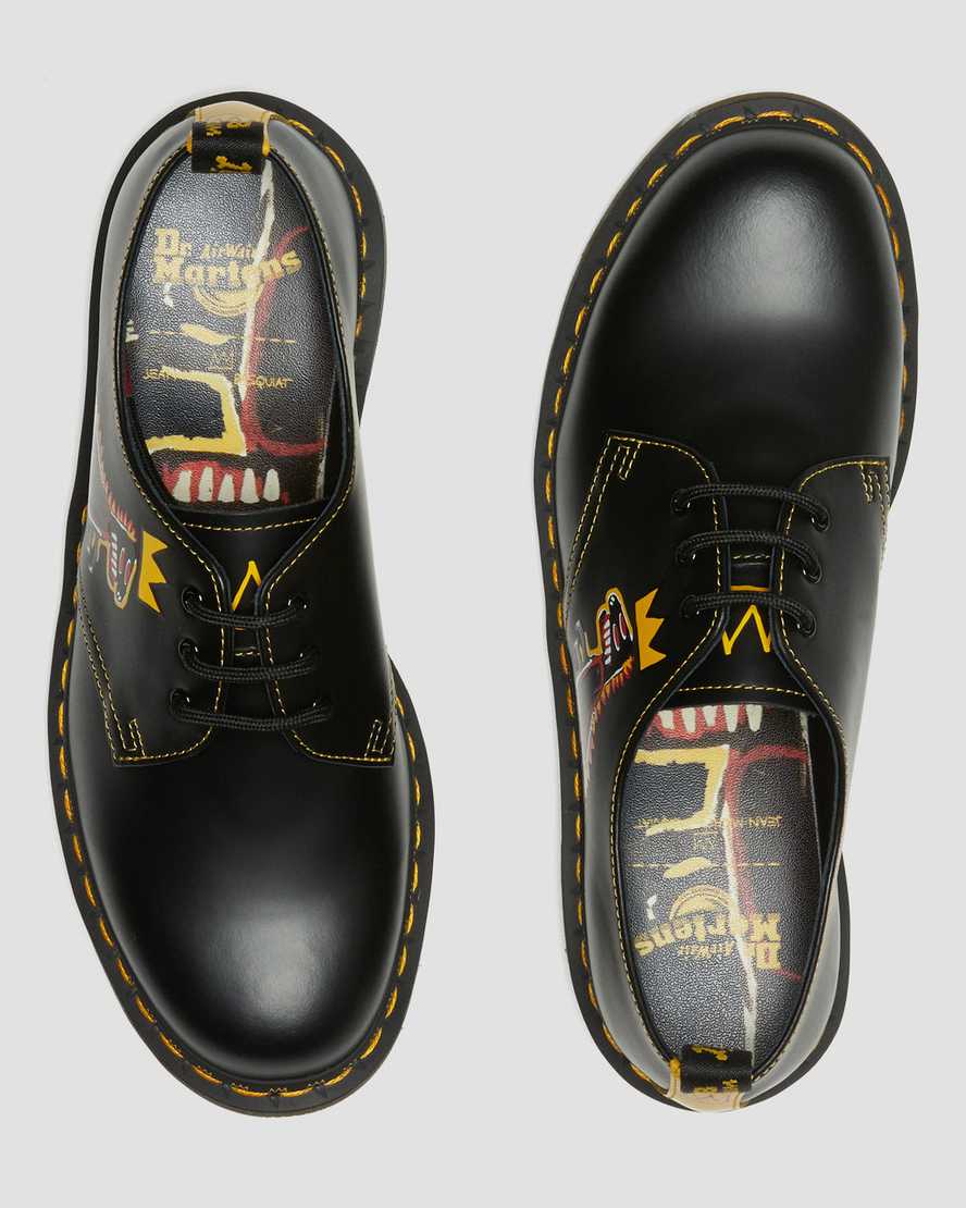 schwarze dr. martens 1461 basquiat herren-oxfordschuhe