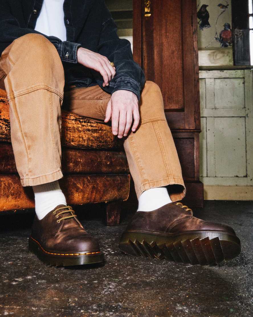 braune dr. martens 1461 ziggy herren-oxfordschuhe