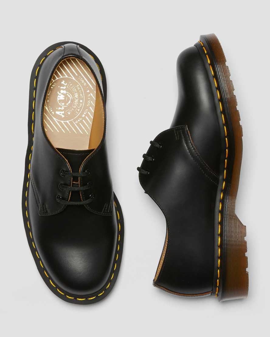 schwarze dr. martens 1461 vintage herren-oxfordschuhe hergestellt in england