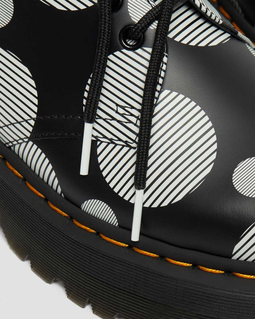 schwarze dr. martens 1461 polka dot glatte herren-plateauschuhe