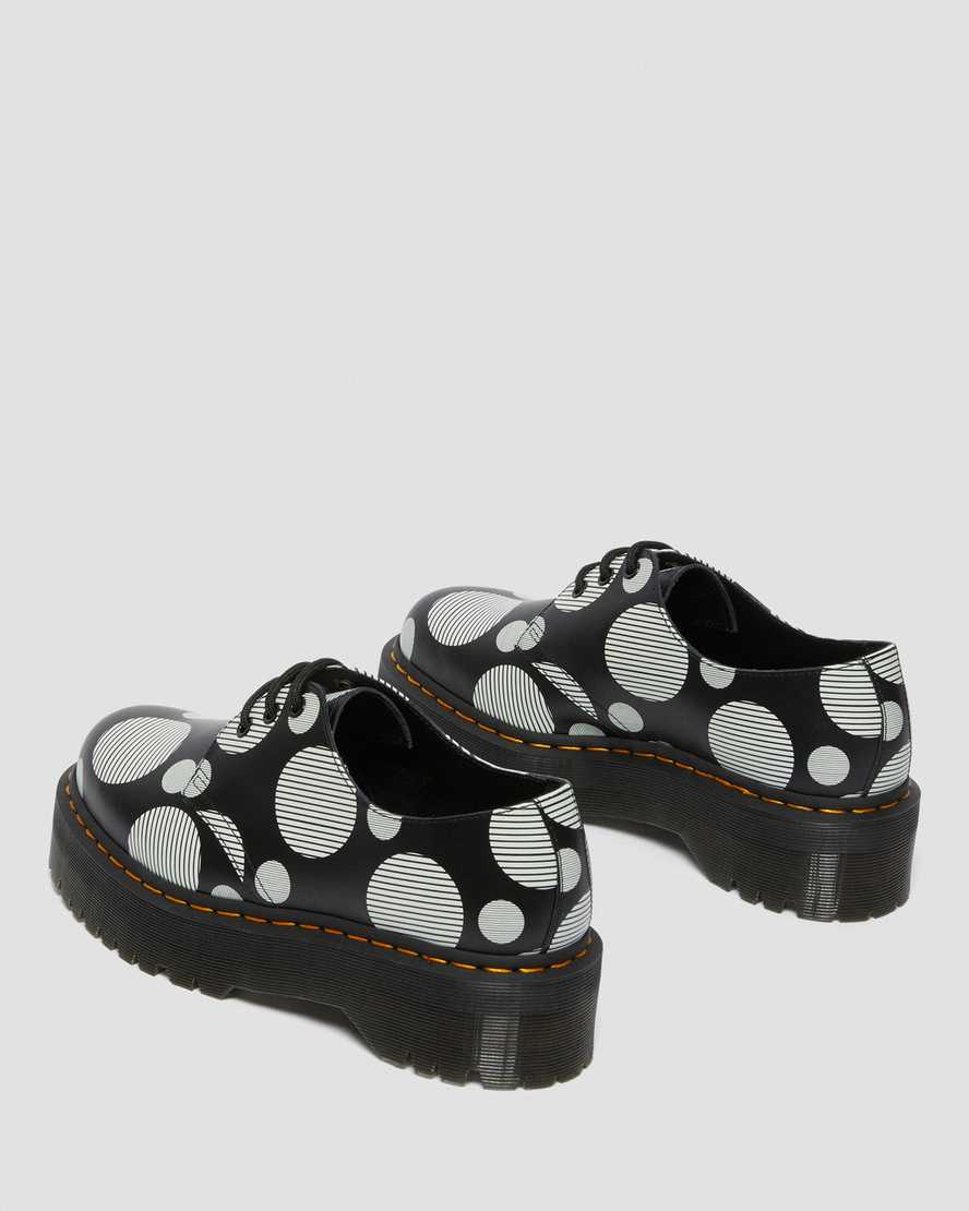 schwarze dr. martens 1461 polka dot glatte herren-plateauschuhe