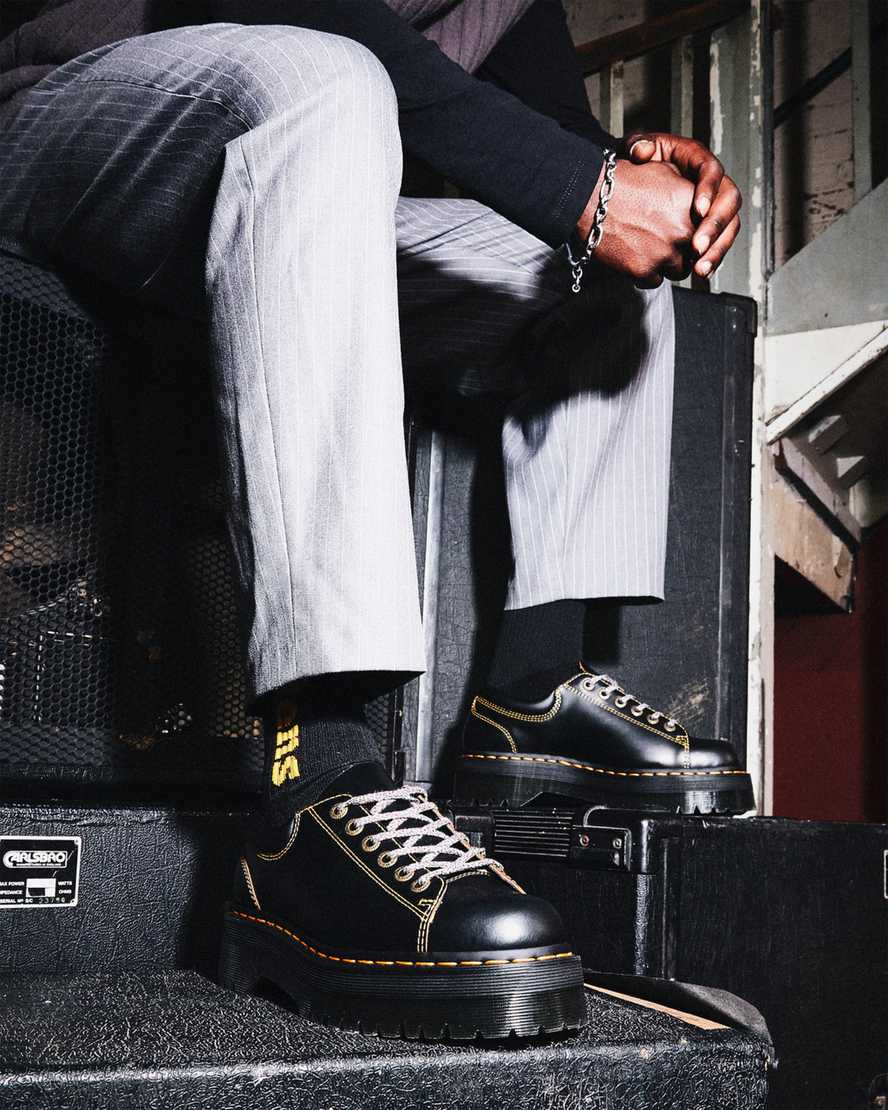 schwarze dr. martens collier schnürschuhe für herren mit plateausohle