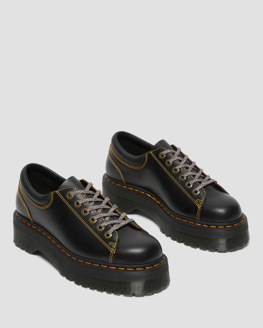 schwarze dr. martens collier schnürschuhe für herren mit plateausohle