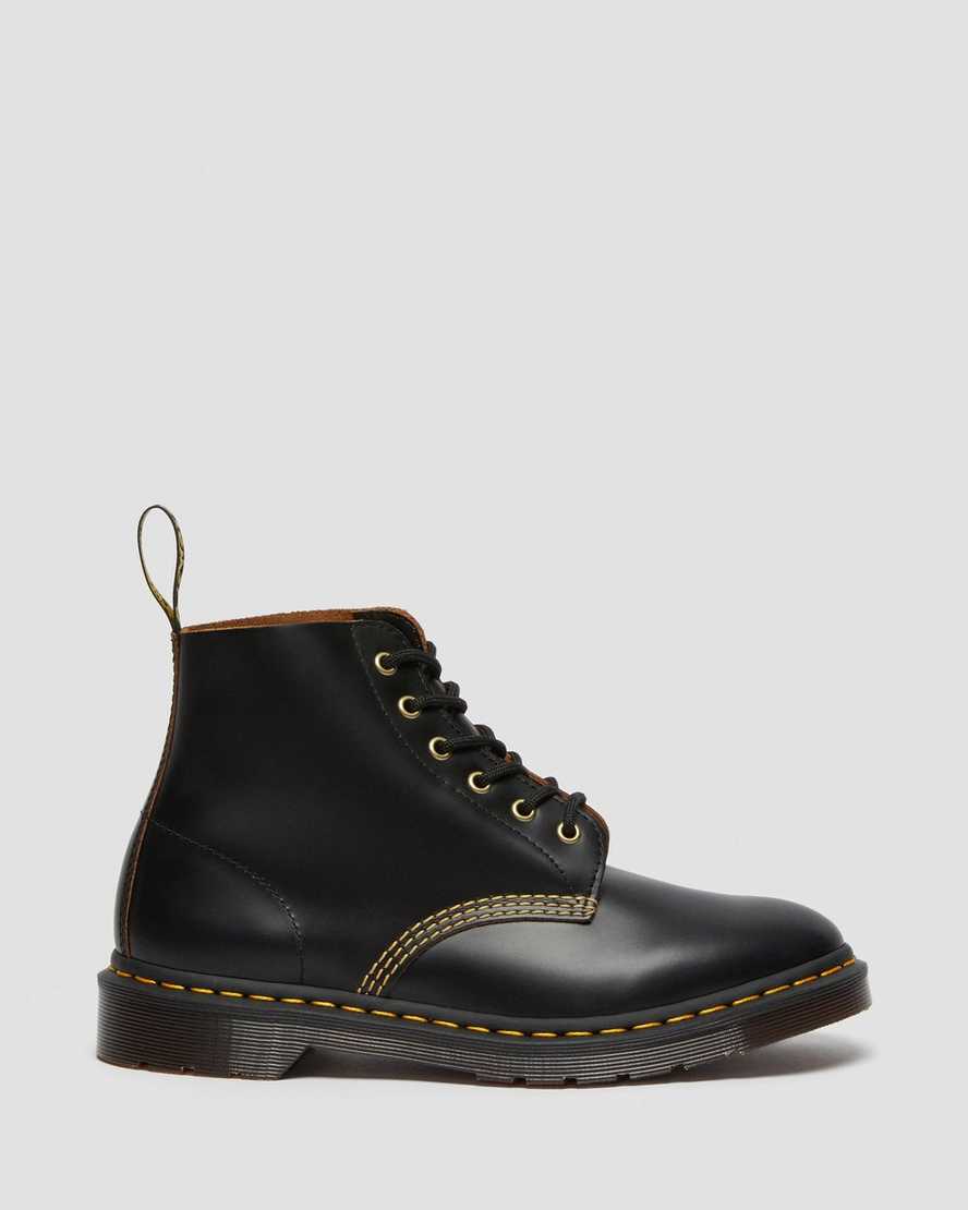schwarze dr. martens 101 vintage smooth damen-ankle-boots