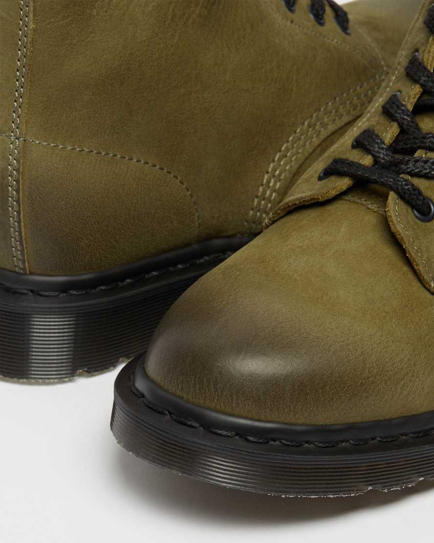 olivgrüne dr. martens 1460 pascal titan damen-freizeitstiefel hergestellt in england