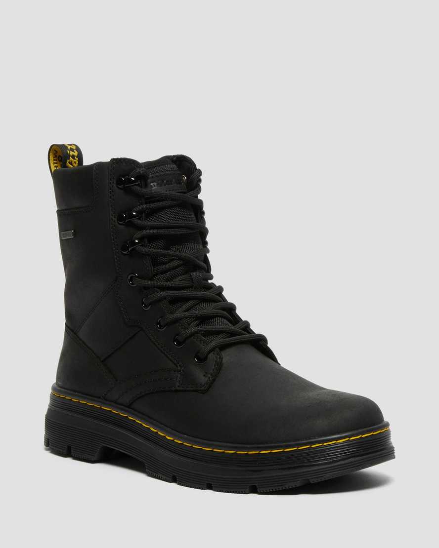 schwarze dr. martens iowa wasserdichte damen-freizeitstiefel aus poly