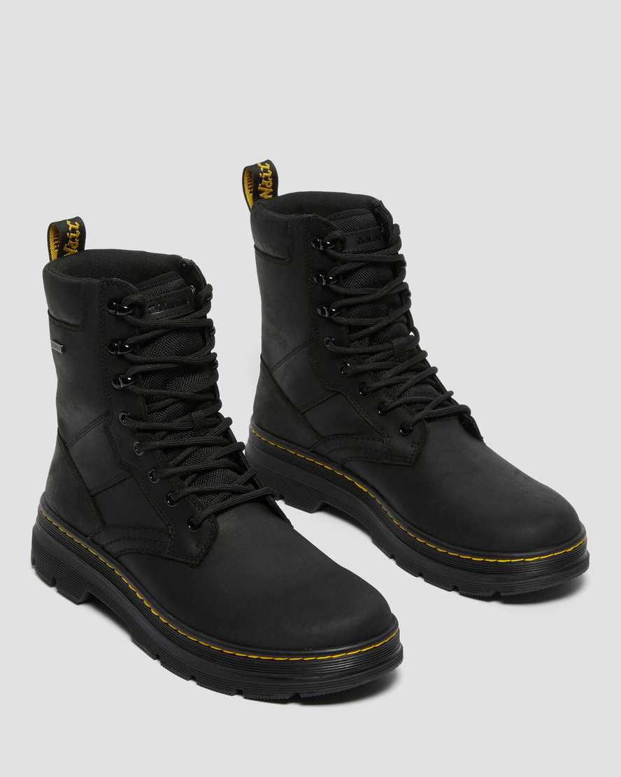 schwarze dr. martens iowa wasserdichte damen-freizeitstiefel aus poly