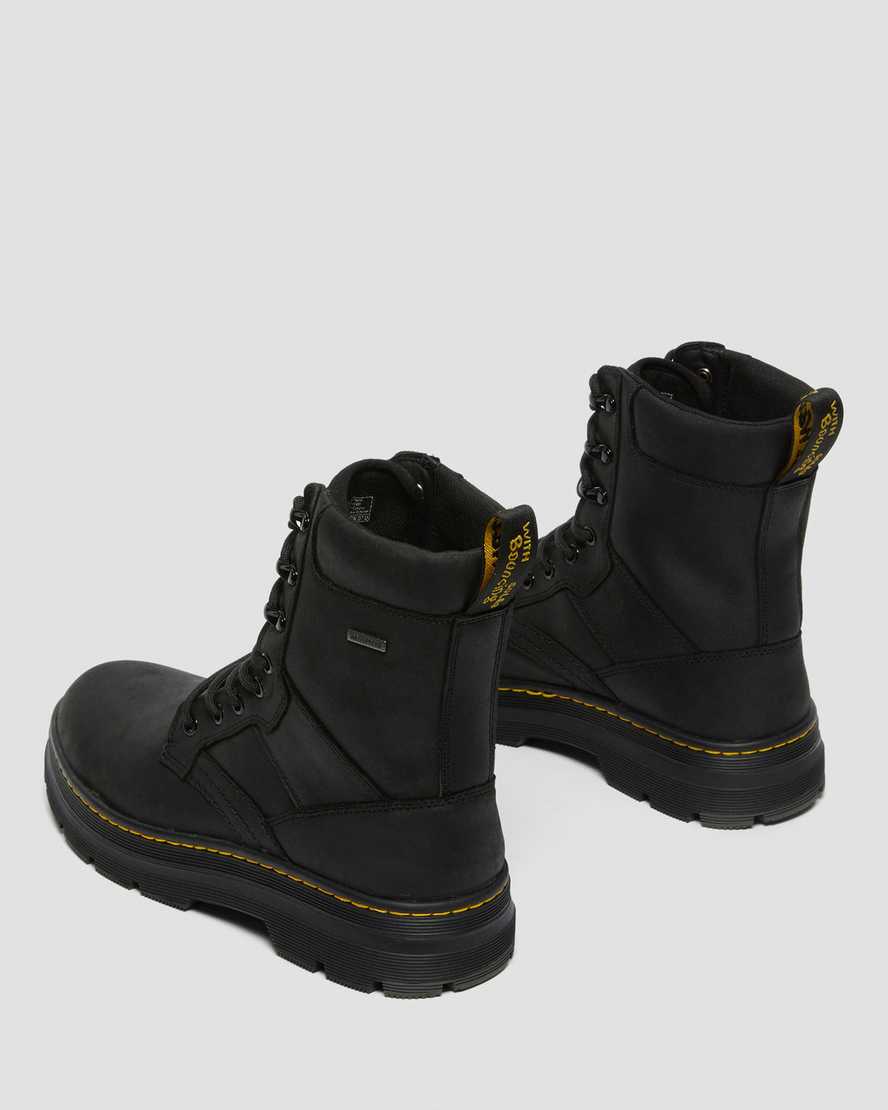 schwarze dr. martens iowa wasserdichte damen-freizeitstiefel aus poly