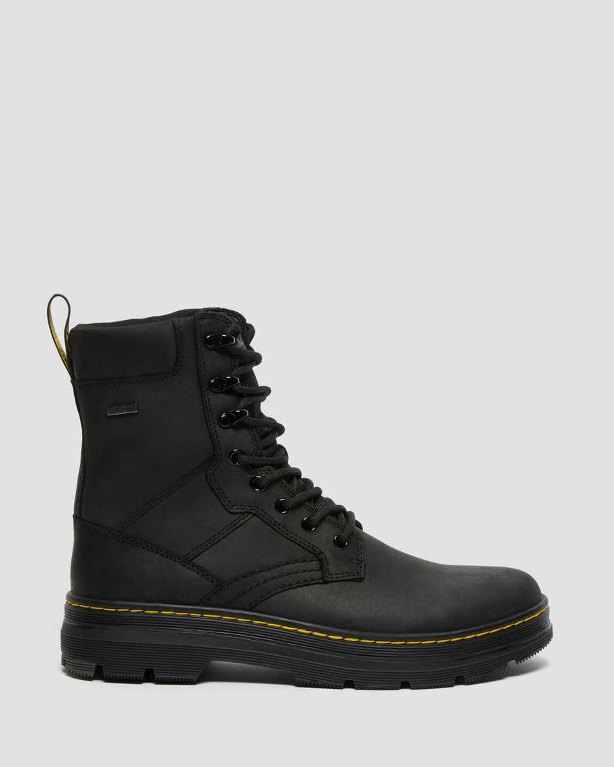 schwarze dr. martens iowa wasserdichte damen-freizeitstiefel aus poly