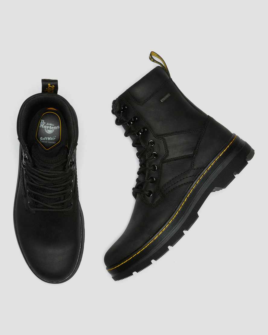 schwarze dr. martens iowa wasserdichte damen-freizeitstiefel aus poly
