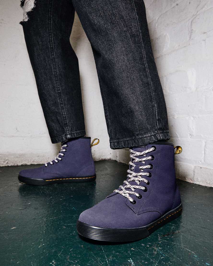 blaue dr. martens sheridan damen-freizeitstiefel