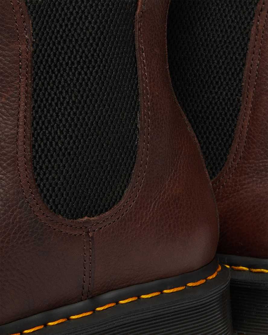 braune dr. martens 2976 chelsea boots für damen mit kunstfellfutter