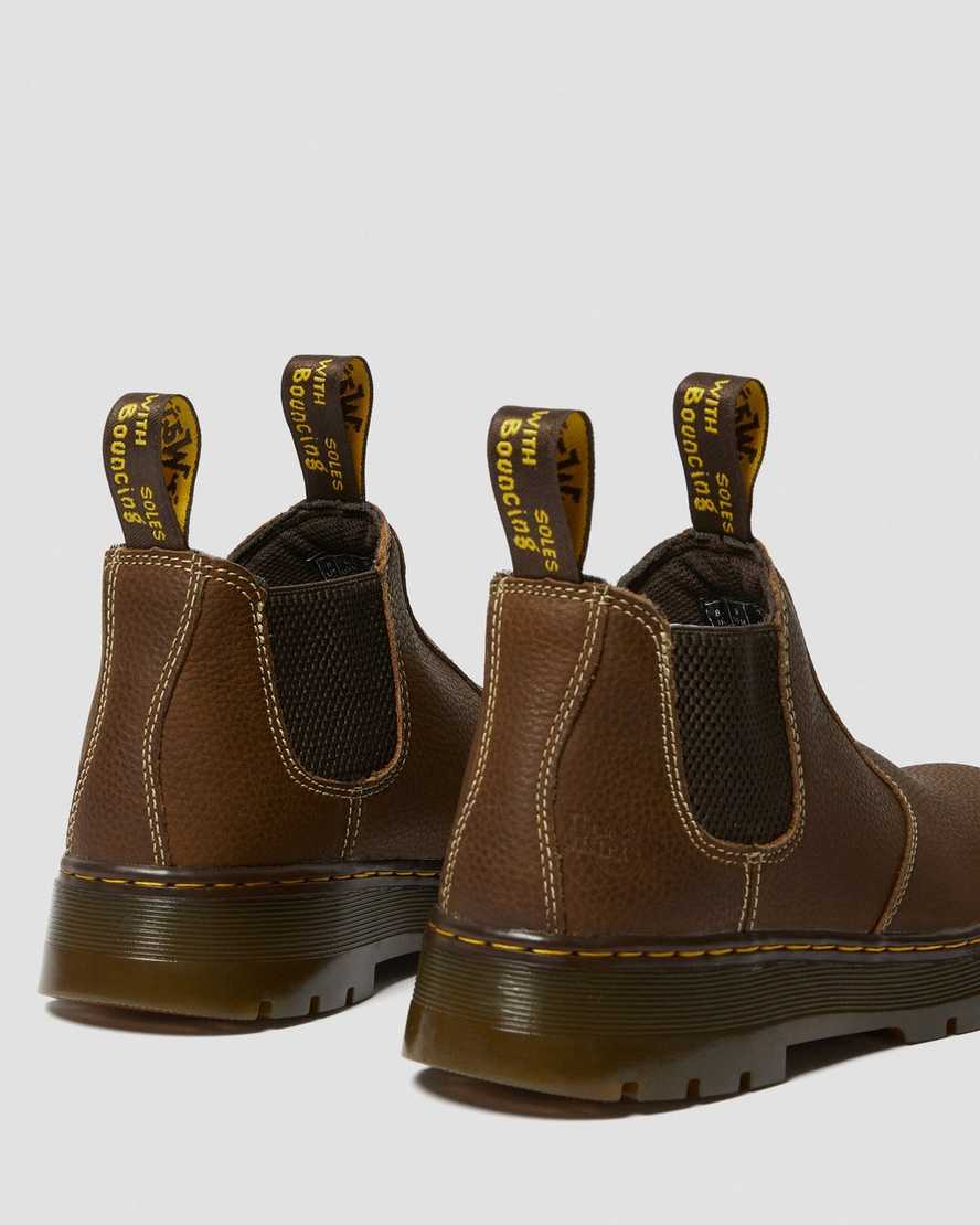 braune dr. martens hardie work chelsea boots für damen