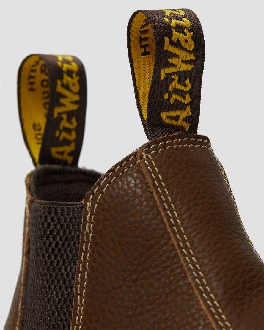 braune dr. martens hardie work chelsea boots für damen