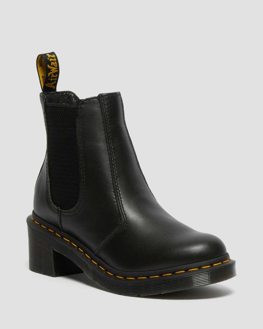 schwarze dr. martens cadence chelsea boots mit absatz für damen