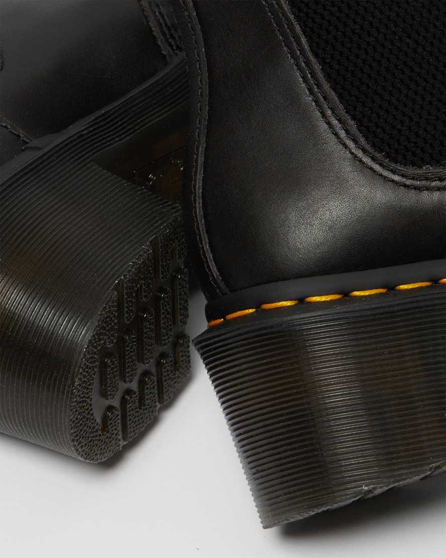 schwarze dr. martens cadence chelsea boots mit absatz für damen