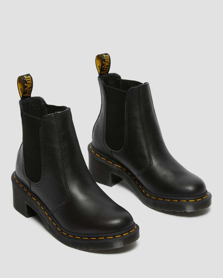 schwarze dr. martens cadence chelsea boots mit absatz für damen