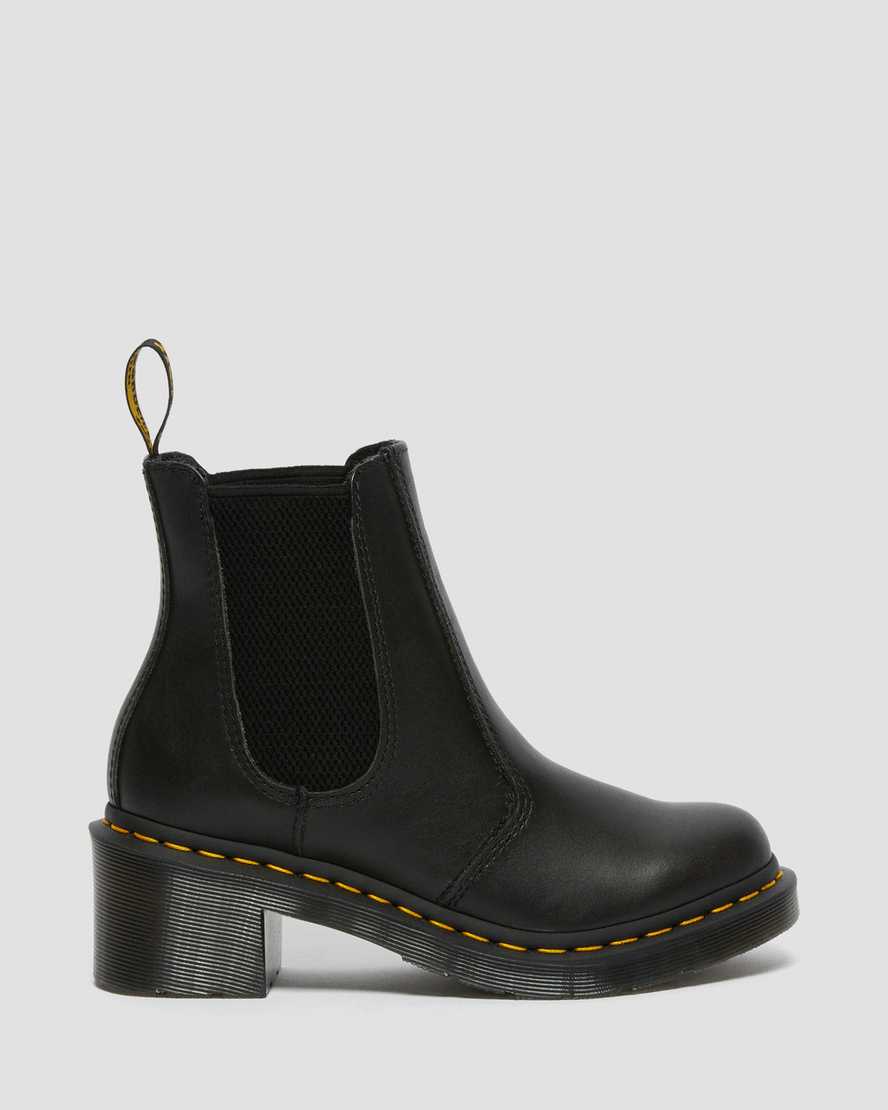 schwarze dr. martens cadence chelsea boots mit absatz für damen