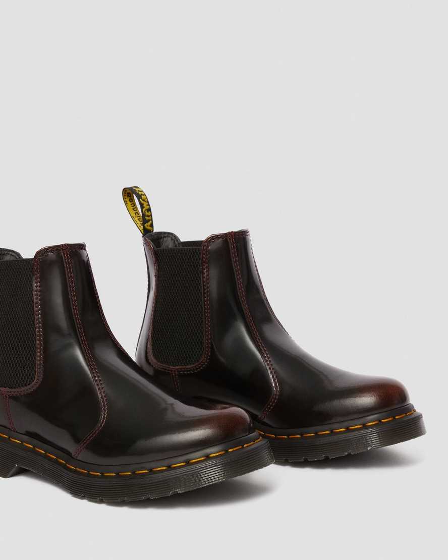 rote dr. martens 2976 arcadia chelsea boots für damen