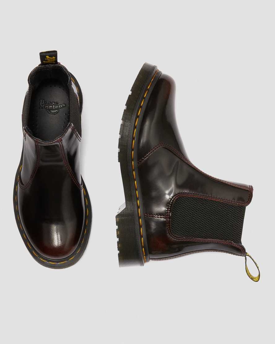 rote dr. martens 2976 arcadia chelsea boots für damen