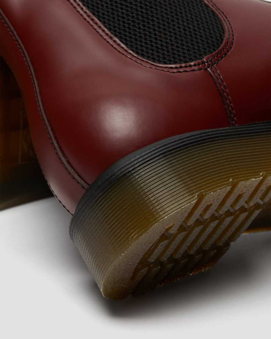 rote dr. martens 2976 smooth chelsea boots für damen