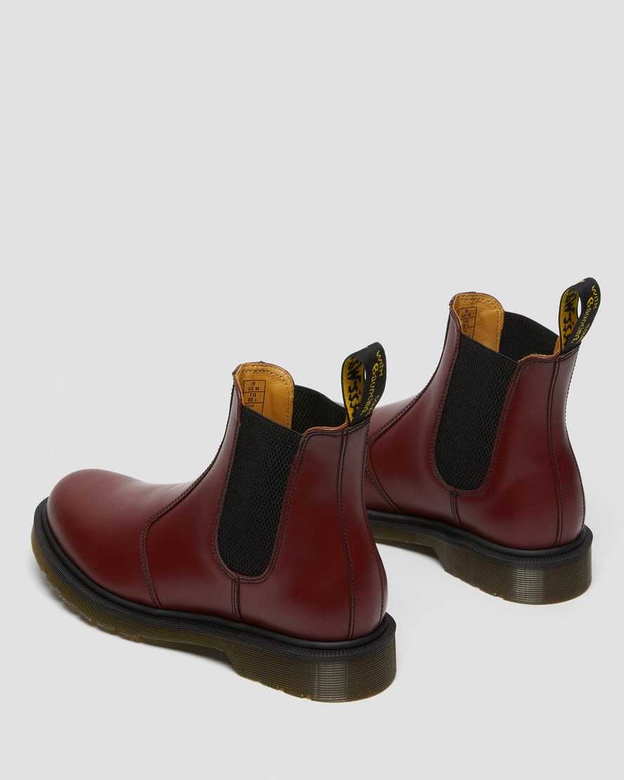 rote dr. martens 2976 smooth chelsea boots für damen