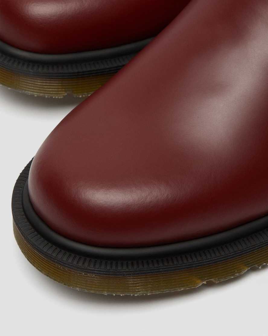 rote dr. martens 2976 smooth chelsea boots für damen