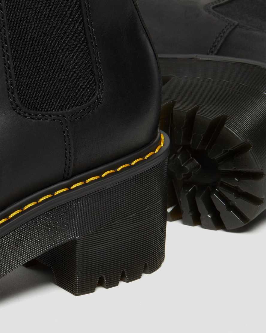 schwarze dr. martens rometty plateau-chelsea-boots für damen