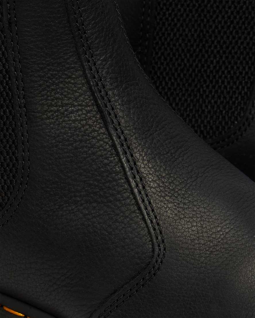 schwarze dr. martens 2976 chelsea boots für damen mit kunstfellfutter