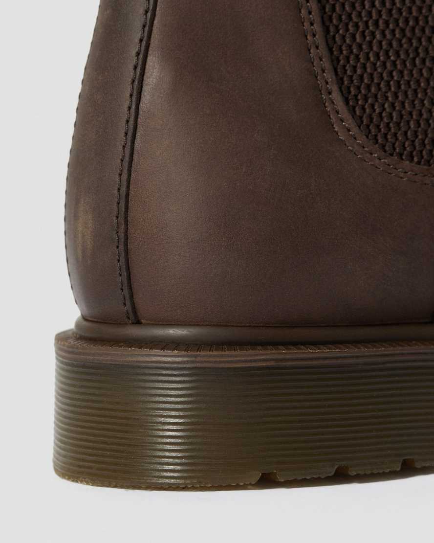 braune dr. martens 2976 crazy horse chelsea boots für damen