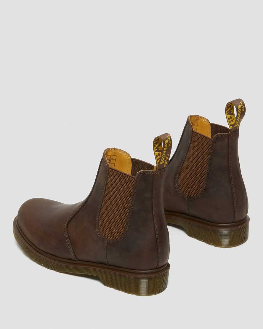 braune dr. martens 2976 crazy horse chelsea boots für damen