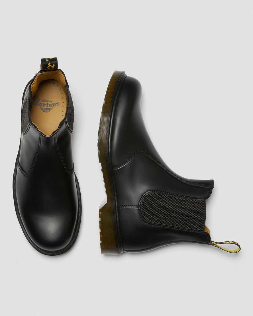 schwarze dr. martens 2976 smooth chelsea boots für damen
