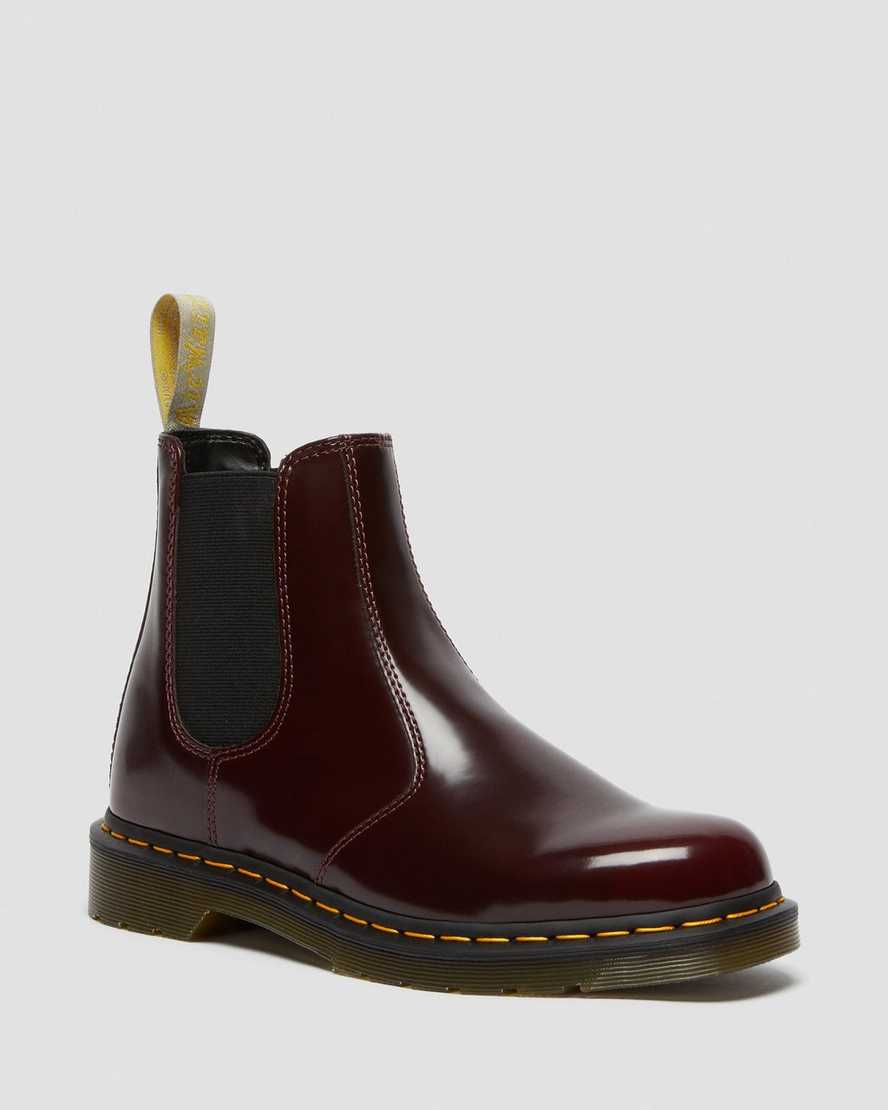 rote dr. martens 2976 chelsea boots für damen