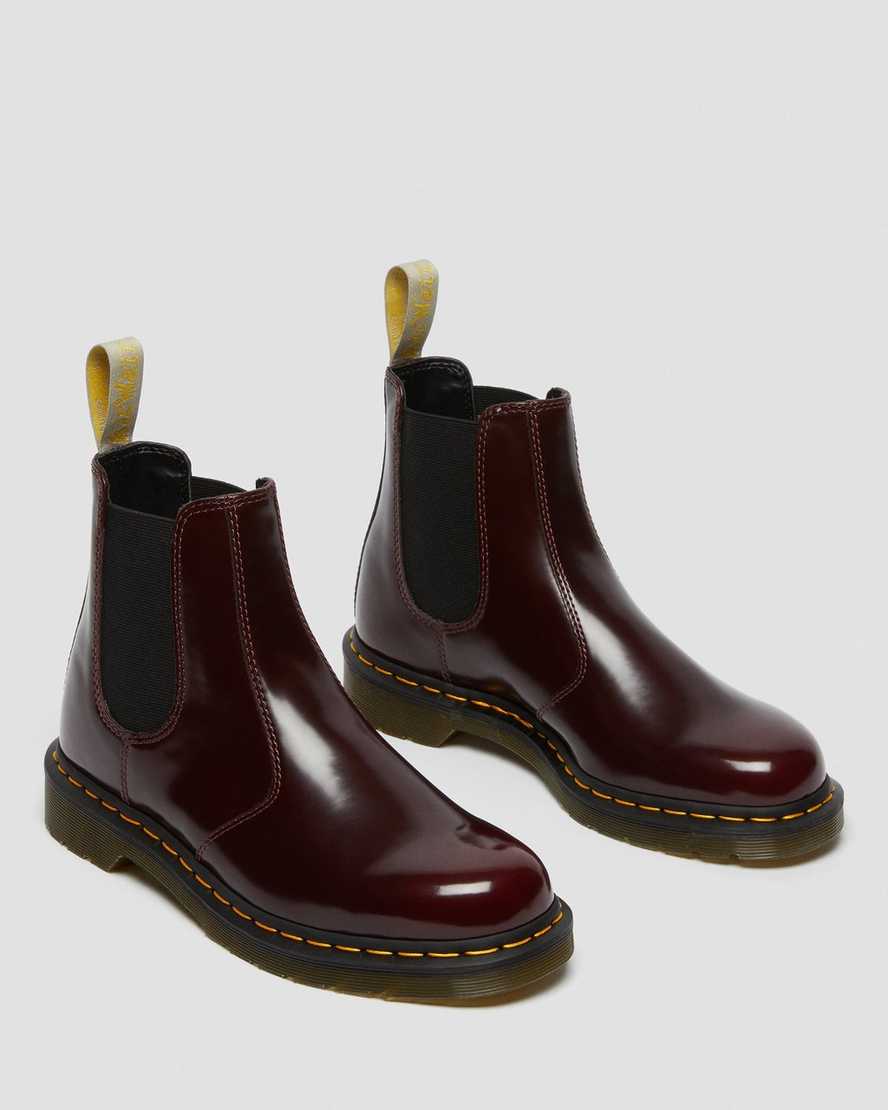 rote dr. martens 2976 chelsea boots für damen