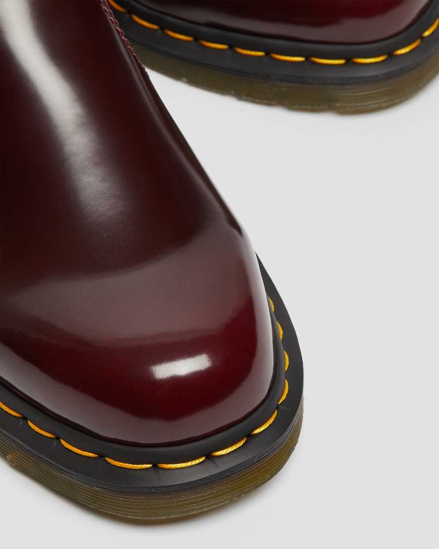 rote dr. martens 2976 chelsea boots für damen