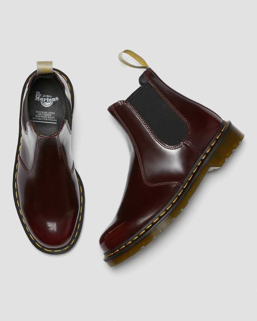 rote dr. martens 2976 chelsea boots für damen