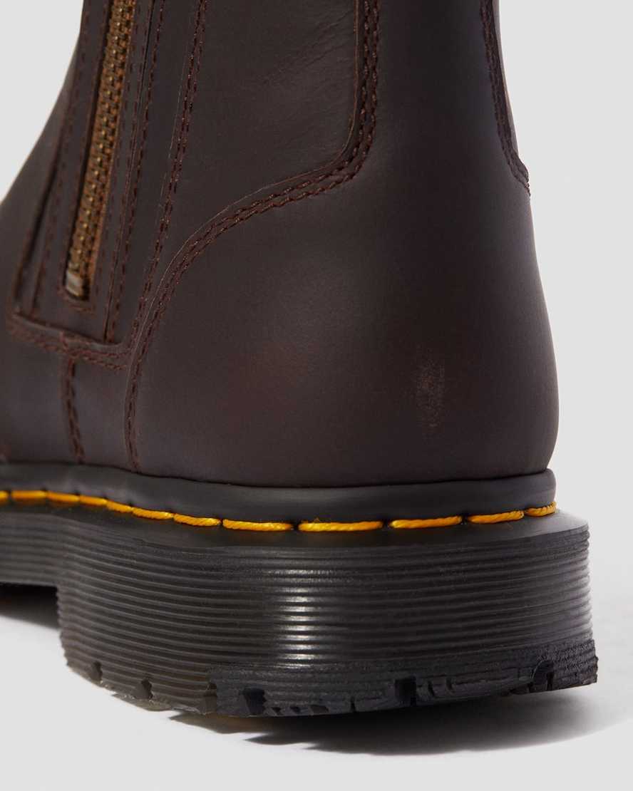 braune dr. martens 2976 dm wintergrip zip chelsea boots für damen
