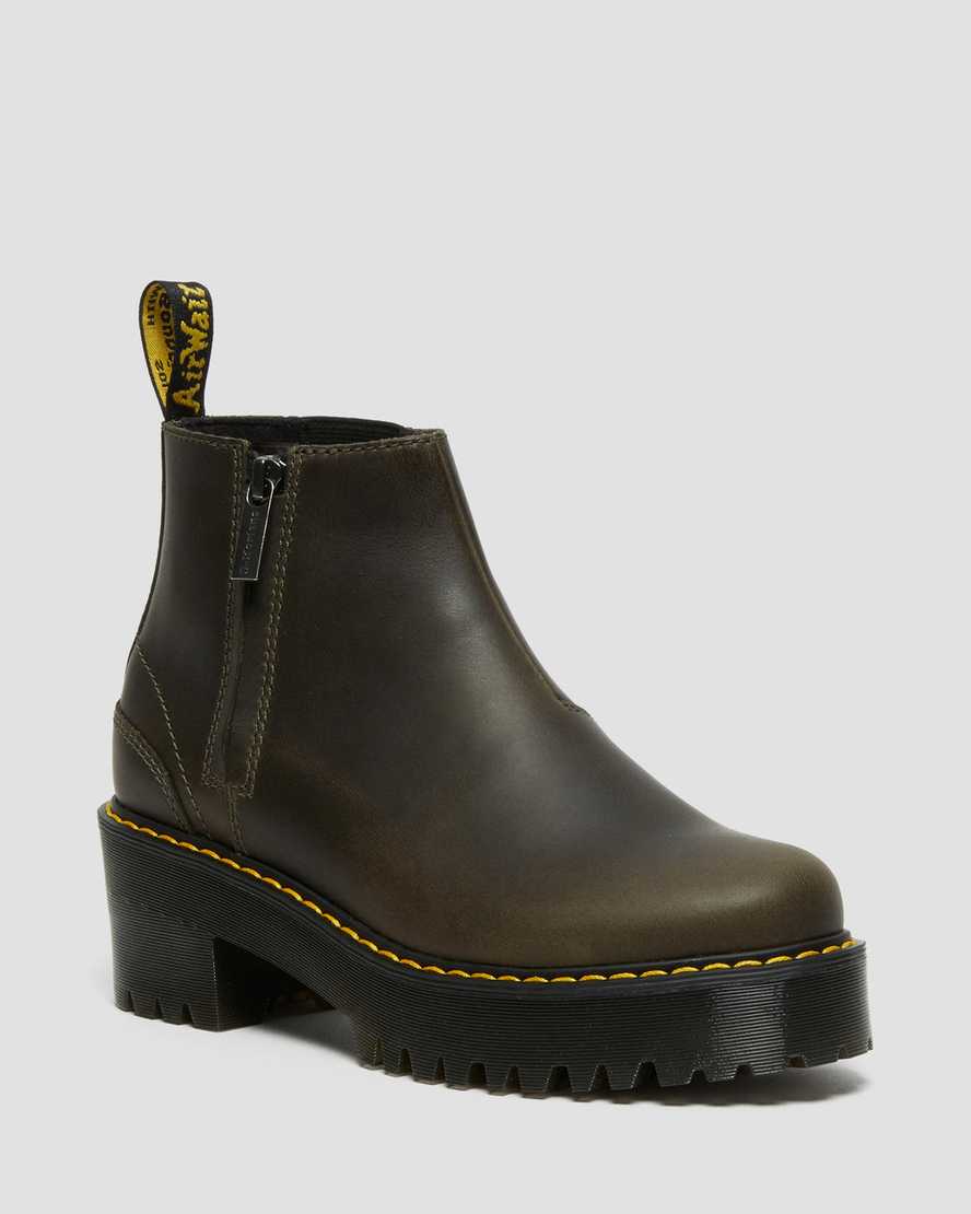 braune dr. martens rometty chelsea boots für damen