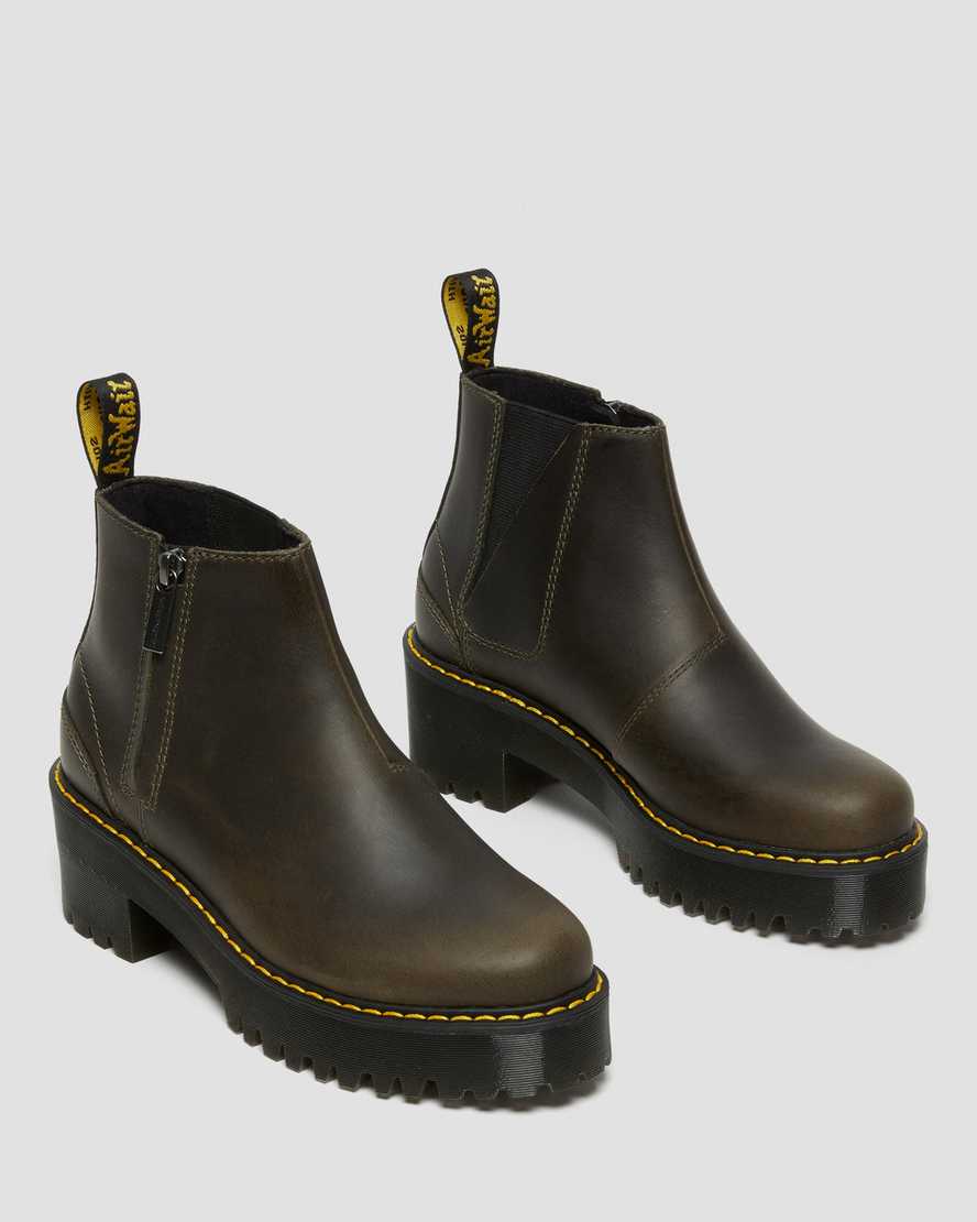 braune dr. martens rometty chelsea boots für damen