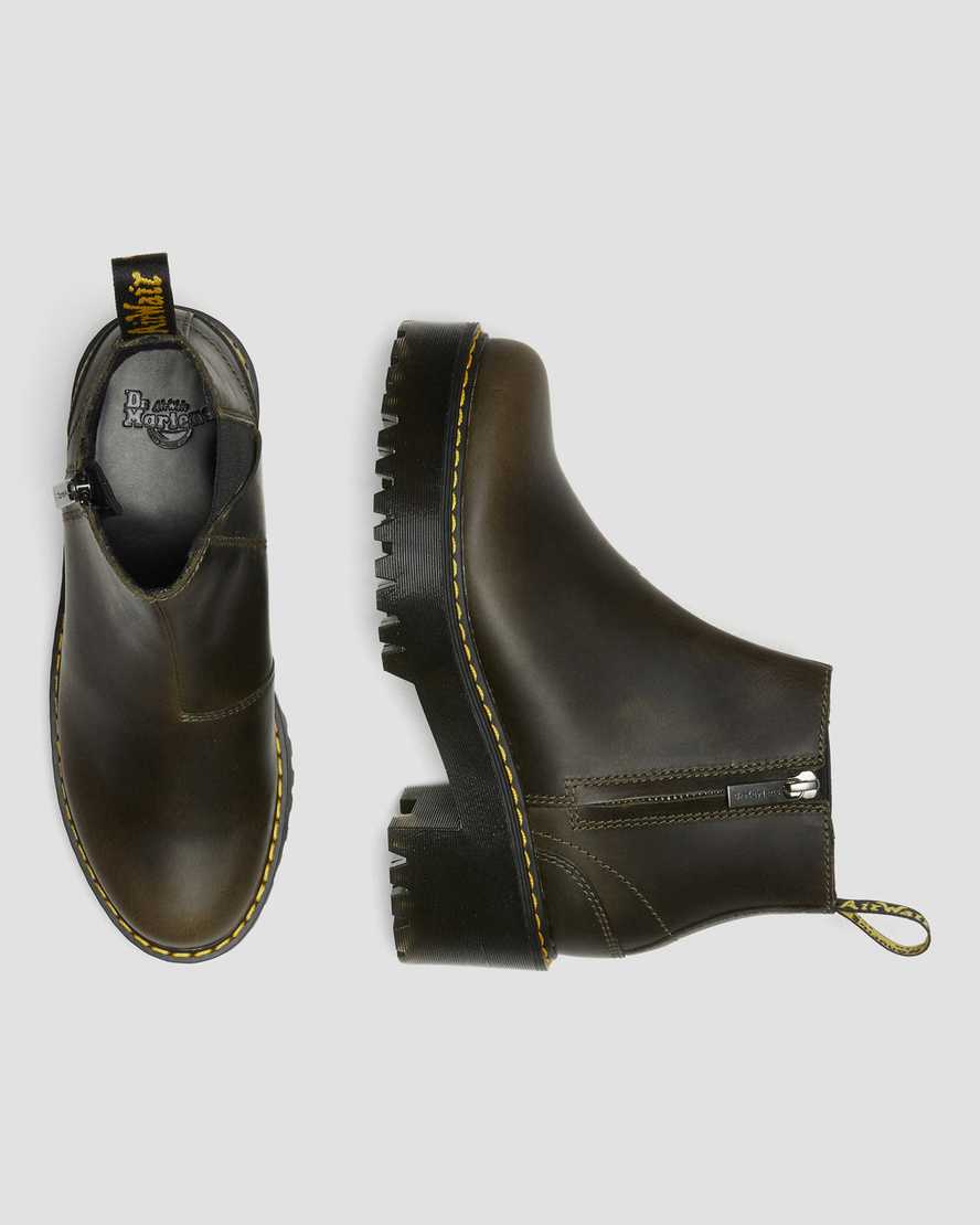 braune dr. martens rometty chelsea boots für damen