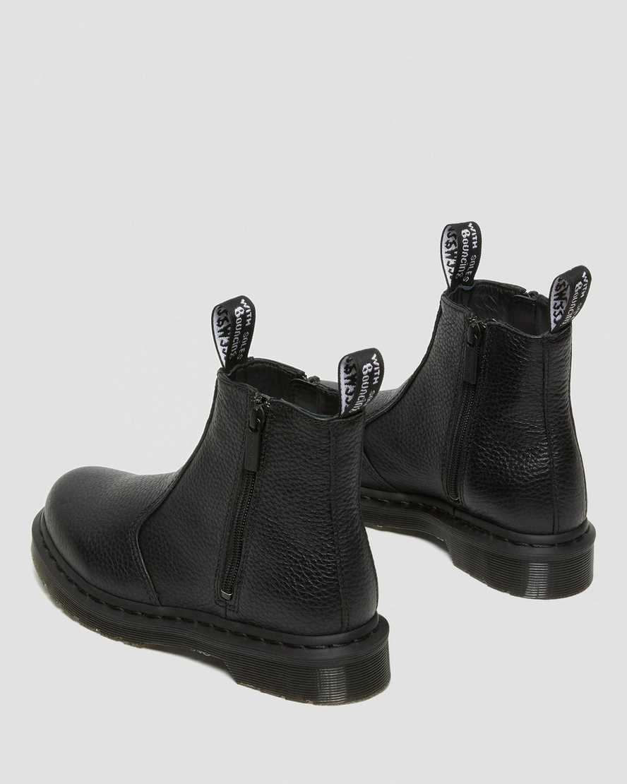 schwarze dr. martens 2976 zipper chelsea boots für damen