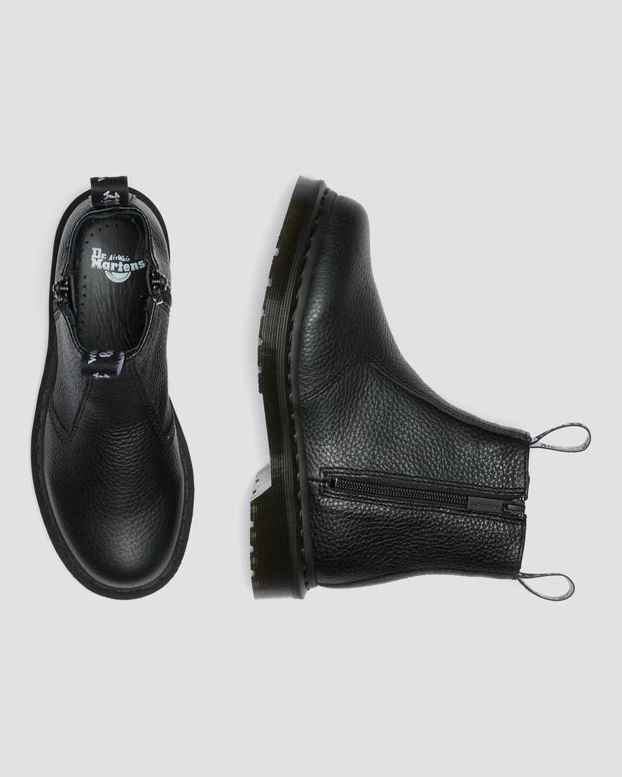 schwarze dr. martens 2976 zipper chelsea boots für damen