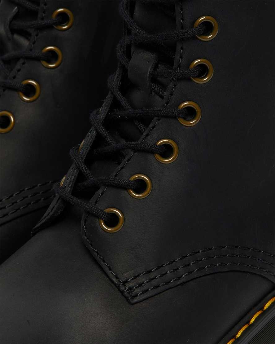 schwarze dr. martens shriver hi wyoming damenstiefel mit absatz
