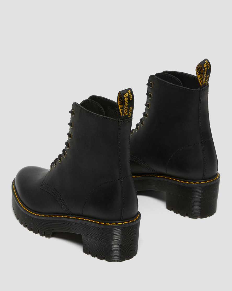 schwarze dr. martens shriver hi wyoming damenstiefel mit absatz