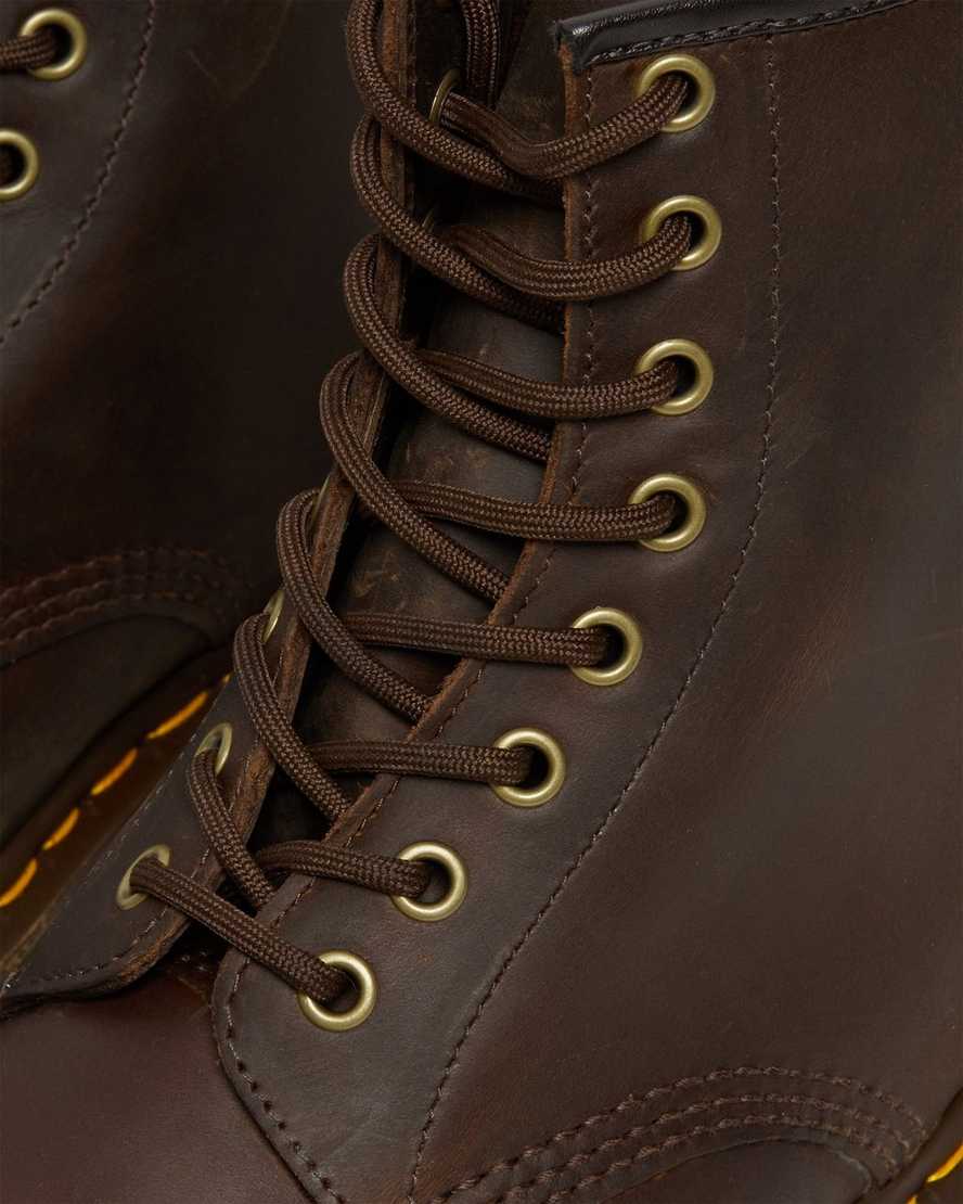 braune dr. martens 1460 crazy horse damen-schnürstiefel