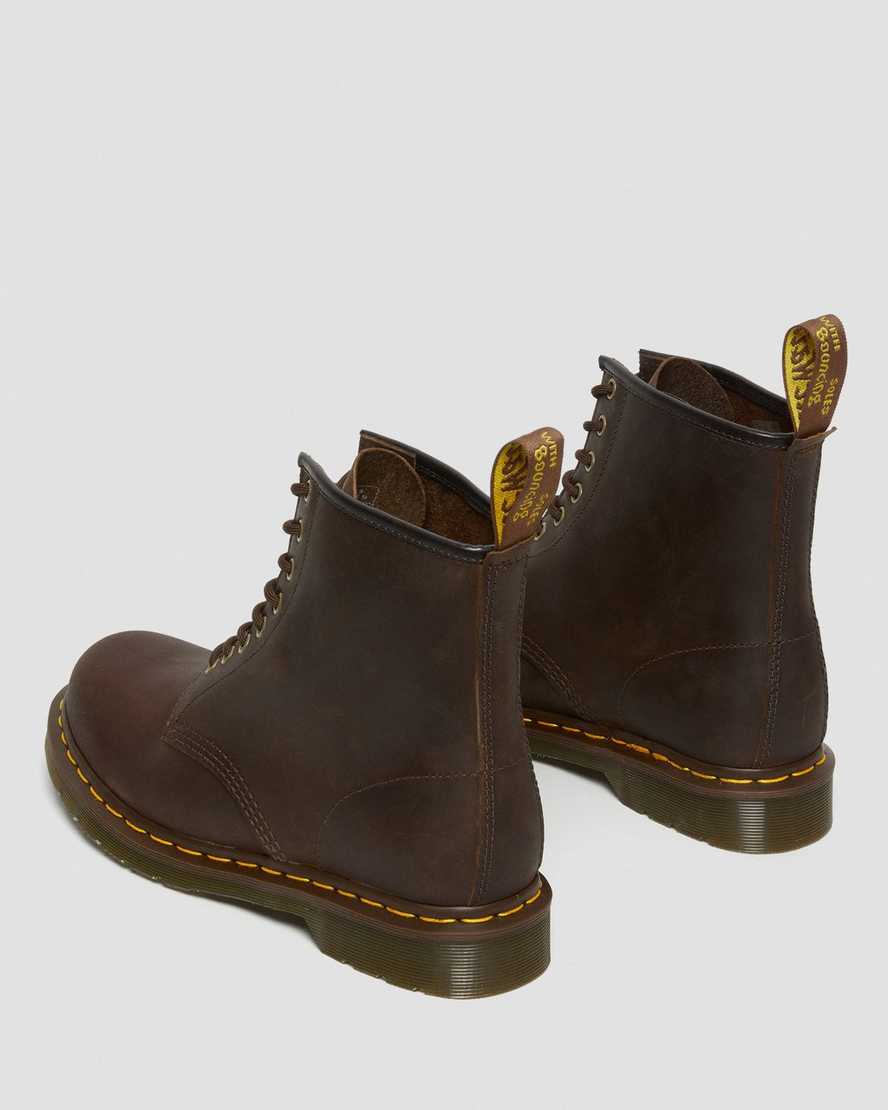 braune dr. martens 1460 crazy horse damen-schnürstiefel