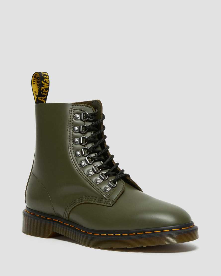 grüne dr. martens 1460 pascal verso smooth damen-schnürstiefel