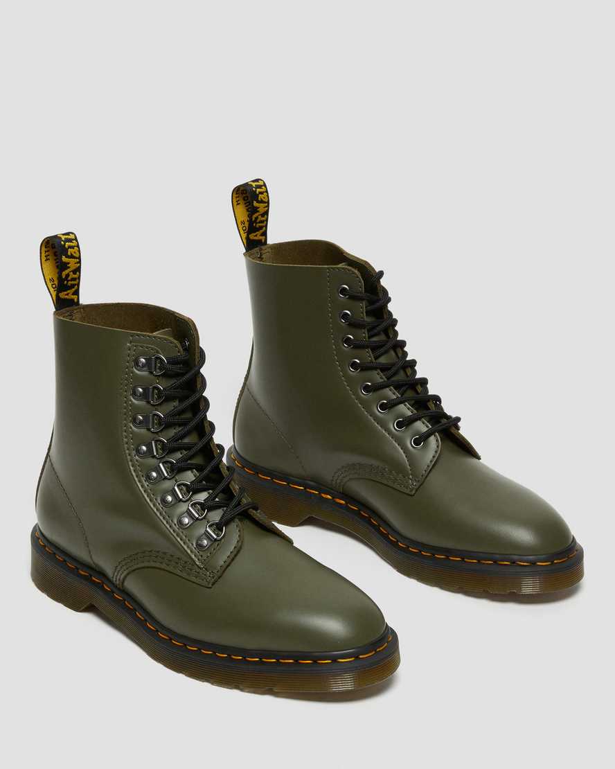 grüne dr. martens 1460 pascal verso smooth damen-schnürstiefel
