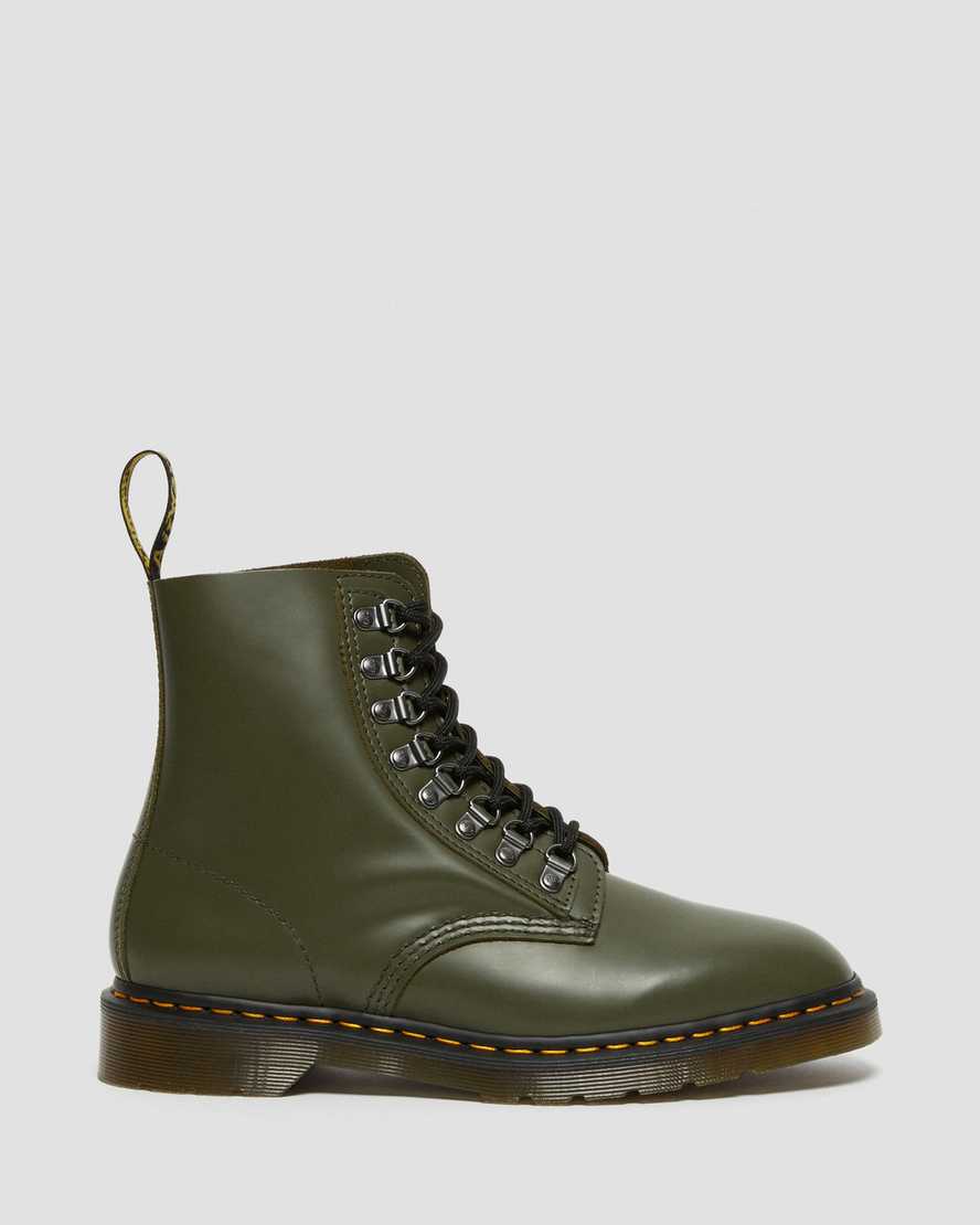 grüne dr. martens 1460 pascal verso smooth damen-schnürstiefel
