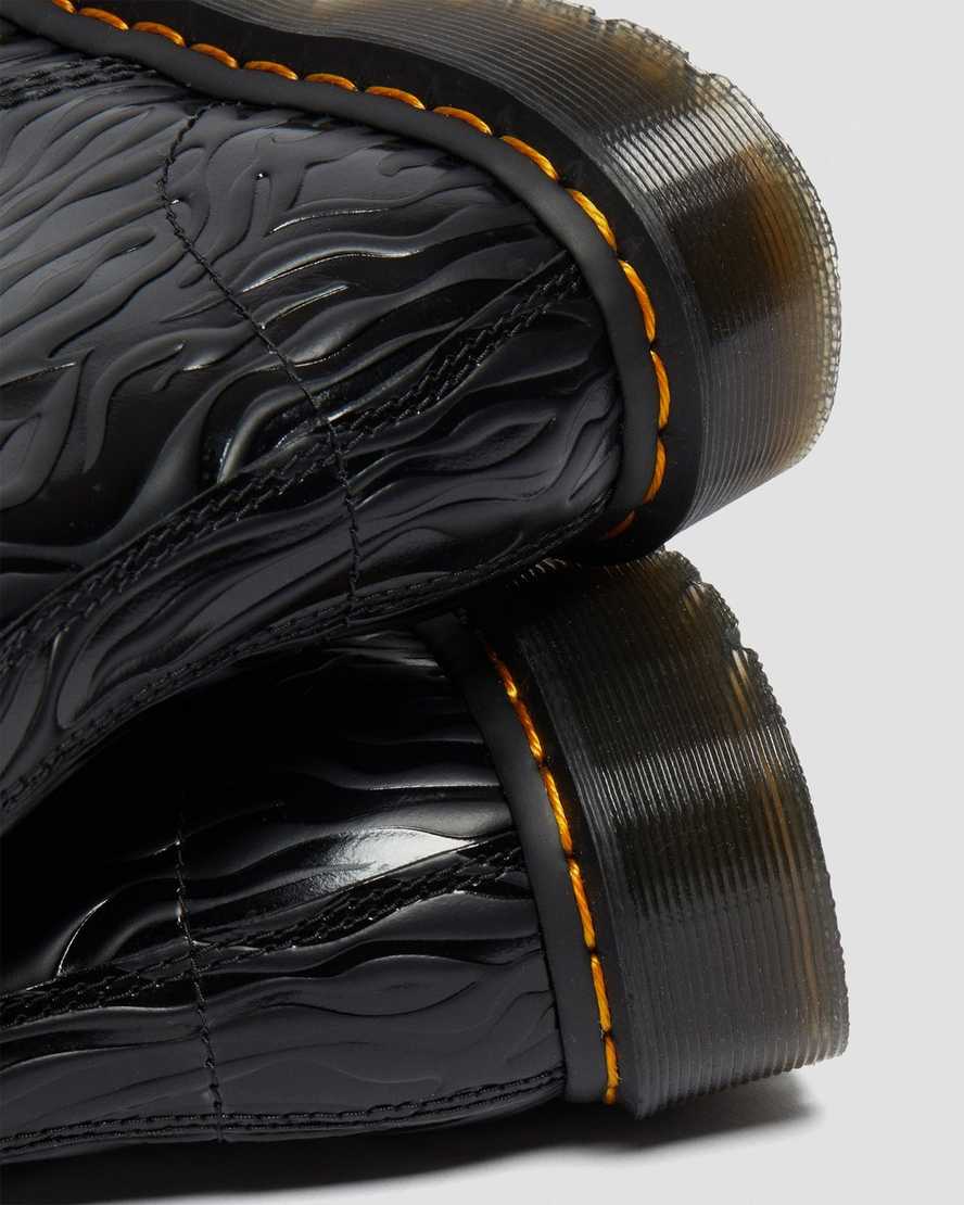 schwarze dr. martens 1460 pascal zebra emboss schnürstiefel für damen.